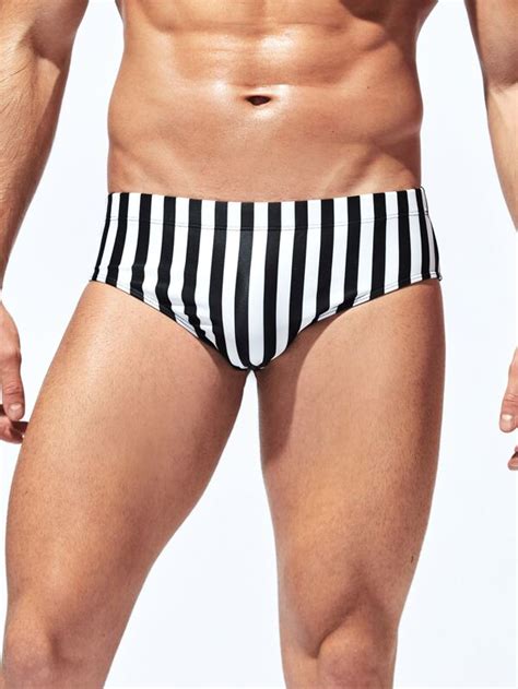 Manfinity Men Striped Print Swim Brief SHEIN USA