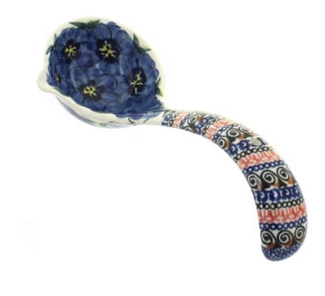 Blue Rose Polish Pottery Blue Art Soup Ladle 1 Fry’s Food Stores