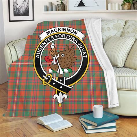 Mackinnon Ancient Tartan Crest Premium Blanket