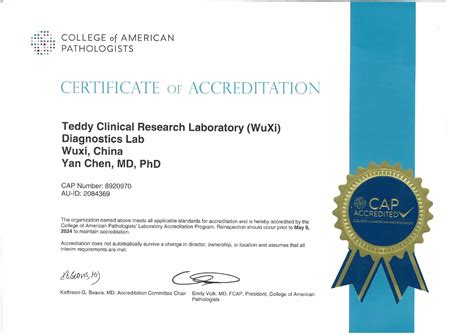 Certificate Of Accreditation China Cerba Research