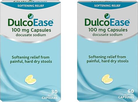 Dulcoease 100 Mg Docusate Sodium Capsules Bundle Of 90 Capsules