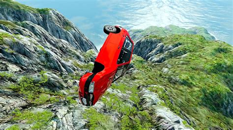 Carros Populares Caindo Do Penhasco BeamNG Drive YouTube