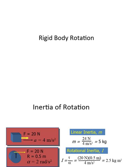 Rotation of Rigid Bodies | PDF | Kinetic Energy | Physical Quantities