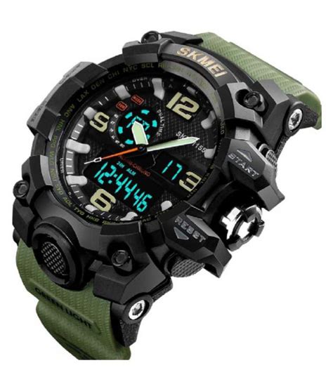 Skmei Army Green Silicon Analog Digital Men S Watch Buy Skmei