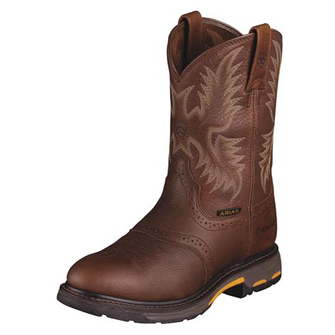 Pungo Ridge Ariat Mens Workhog Pull On Boots Dark Copper Ariat Men