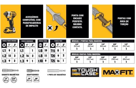 Jogo De Bits E Brocas 160 Pecas Maxfit ToughCase Dewalt DWAMF160