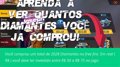 APRENDA A VER QUANTOS DIAMANTES E DINHEIROS VOCÊ GASTOU NA SUA CONTA DE