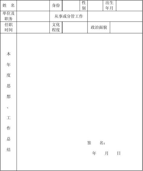 机关事业单位工作人员年度考核登记表word文档在线阅读与下载无忧文档