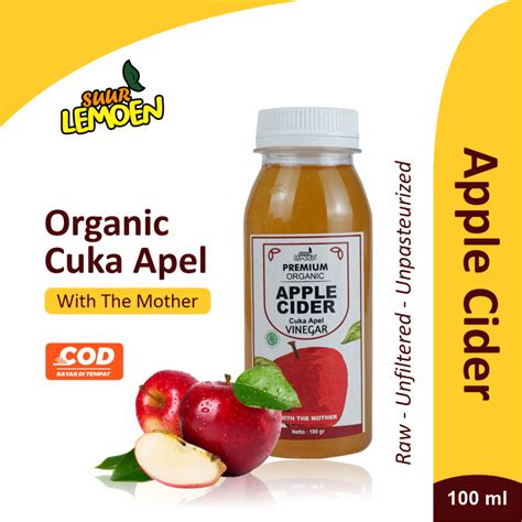 Jual Cuka Apel Premium Apple Cider Vinegar Organic With Mother Ml