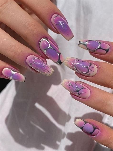 Purple Ombre Nails Purple Acrylic Nails Blush Nails Aycrlic Nails