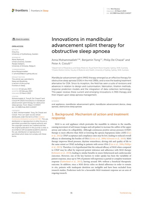 PDF Innovations In Mandibular Advancement Splint Therapy For