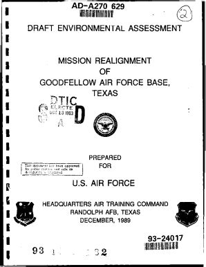 Fillable Online Mission Realignment Of Goodfellow Air Force Base Texas