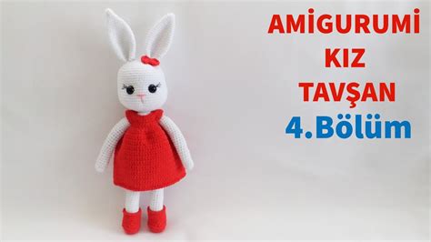 Amigurumi Örgü Kız Tavşan Yapımı / Elbise, Ayakkabı ve Toka Yapılışı 4/ ...