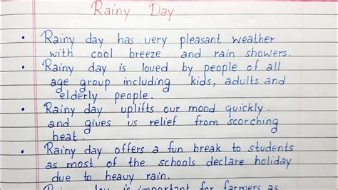 Write A Short Essay On Rainy Day Lines On Rainy Day Essay