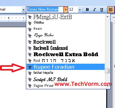 Use New Rupee Symbol Font With Microsoft Word • TechVorm