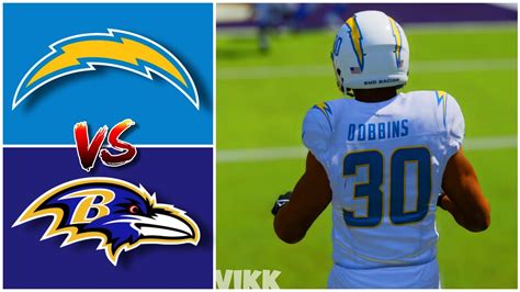 Chargers Vs Ravens Simulation Madden Updated Rosters Youtube