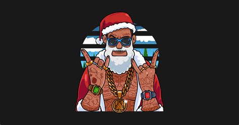 Black Santa Claus Gangster Hip Hop Christmas Black Santa Claus T