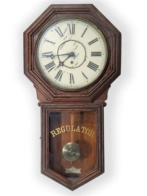 Waterbury Clock Co Heron Regulator Wall Clock Aug 29 2021 Antiques Online Auctions In Fl