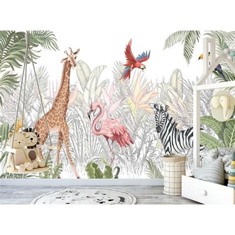 Papier Peint Mural Animaux De La Jungle Papier Peint Photo 350x256cm