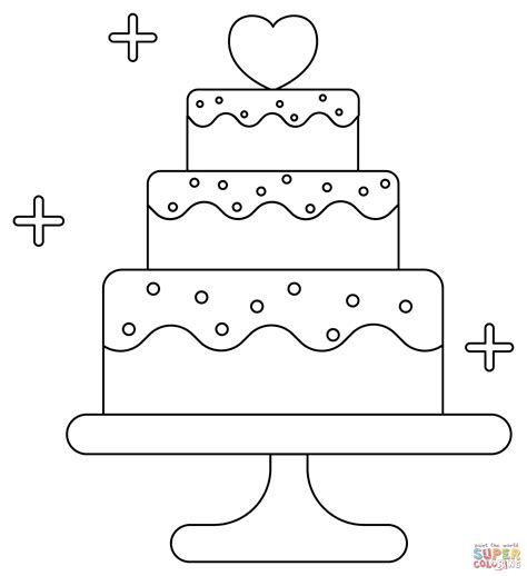 Coloriage Gâteau de mariage Coloriages à imprimer gratuits