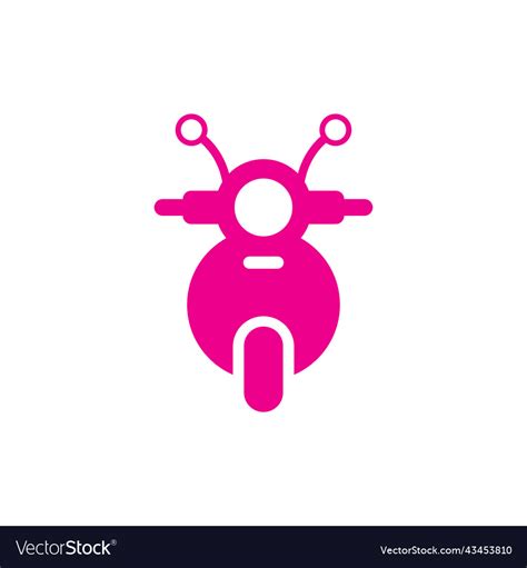 Pink motorcycle front view icon Royalty Free Vector Image