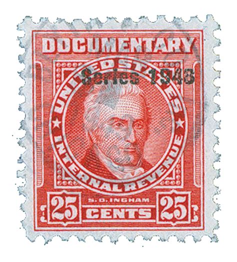 R494 - 1948 25c US Internal Revenue Stamp - carmine - Mystic Stamp Company