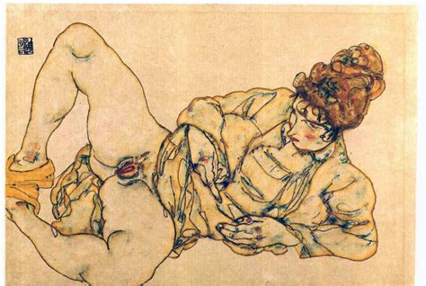 Egon Schiele Reclined Female Nude 1916 Katarte