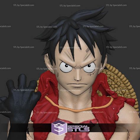 Luffy Busoshoku Haki Bust Digital Sculpture | SpecialSTL