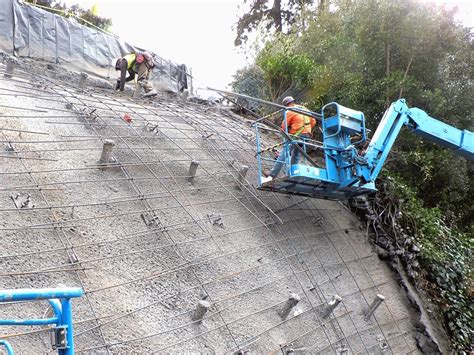 Soil Nail Wall With Sculpted Shotcrete Facing