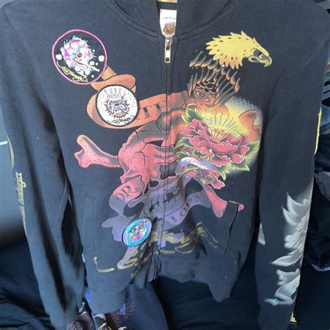 Rare Ed Hardy Zip Up Hoodie Extremely Depop