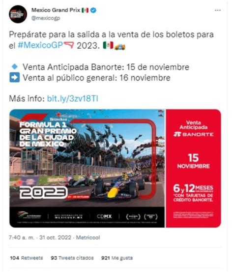 Preventa Gran Premio De México 2023 Fecha Y Costo De Boletos Periódico Am