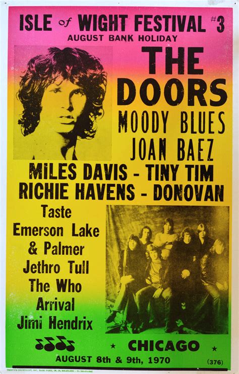 Vintage Music Art Poster Isle Of Wight Festival The Doors Moody Bl The Vintage Music