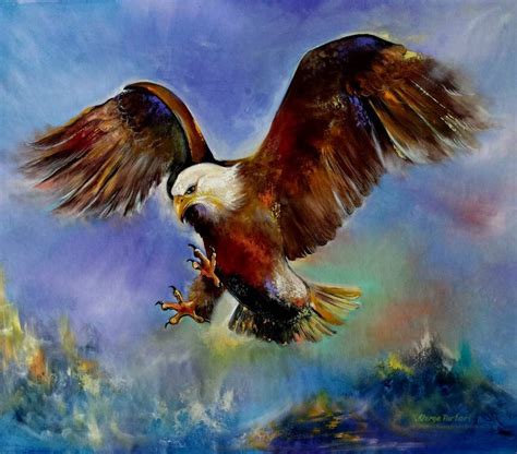 Eagle-original Oil Painting-eagle Artwork-eagle Art-wildlife Painting ...