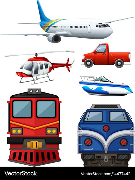 Different types of transportation Royalty Free Vector Image