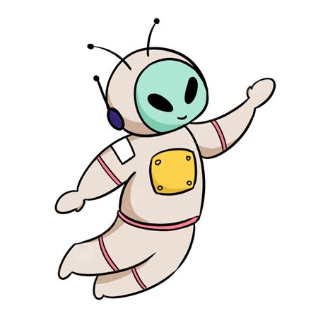 Astronauta Alienígena Png Pintado A Mano Dibujos Animados Día Lunar Humano Png Y Psd Para