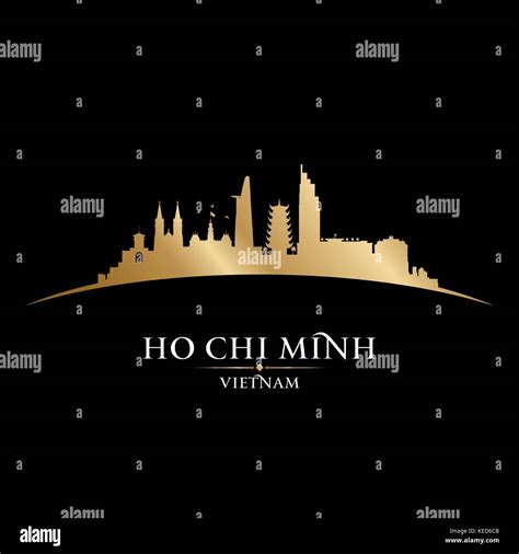 Ho Chi Minh City Vietnam Skyline Silhouette Vector Illustration Stock