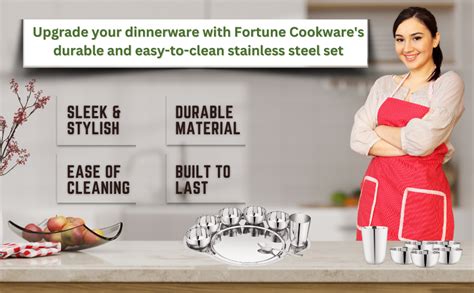 Fortune Cookware Stainless Steel Dinner Set Thali Set Of Plate