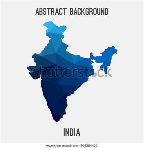 India Map Geometric Polygonalmosaic Styleabstract Tessellationmodern