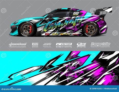 Race Car Livery Illustration. Abstract Sport Background Stock Vector ...