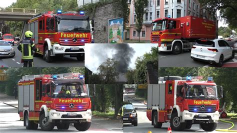 GROßBRAND in GELSENKIRCHEN Einsatzfahrten zu Lagerhallenbrand von