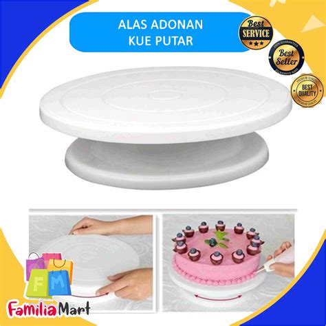 Jual MEJA PUTAR DEKOR KUE TART ROTATING CAKE TURNTABLE PIRING PUTAR