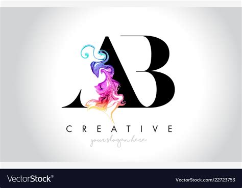 Ab vibrant creative leter logo design Royalty Free Vector