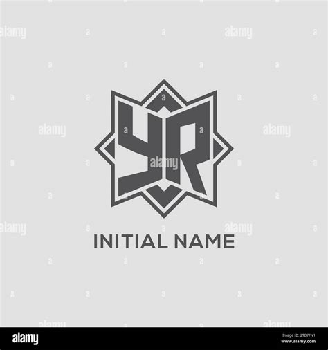 Monogram YR Logo With Eight Point Star Style Design Vector Graphic