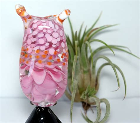 Barn Owl Large Lampwork Focal Glass Bead Handmade Sra By Dew Lampwork Art