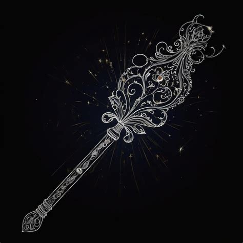 magic wand  black background premium ai generated image