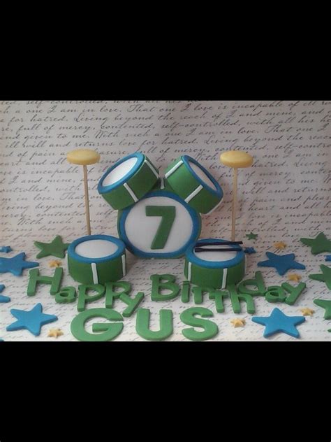 Drum Set Fondant Cake Toppers Etsy