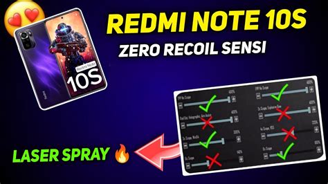 ZERO RECOIL SENSITIVITY BGMI REDMI NOTE 10S PUBG REDMI NOTE 10S