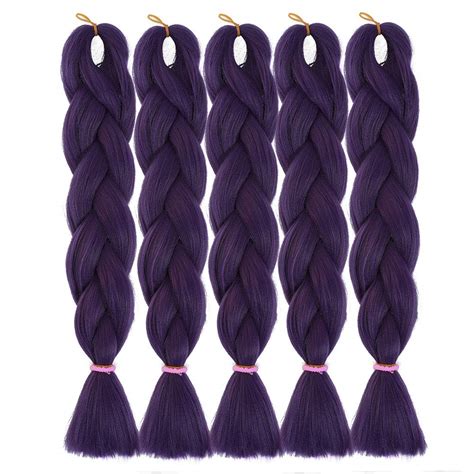 Amazon Fashion Lady Jumbo Braiding Hair Extensions Purple Color