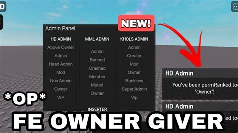 Roblox Admin Owner Rank Giver Gui Script Hydrogen Fluxus Delta Arceus