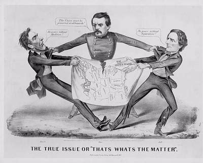 The Image Depicts Abraham Lincoln And Stephen Douglas Fighting Over A